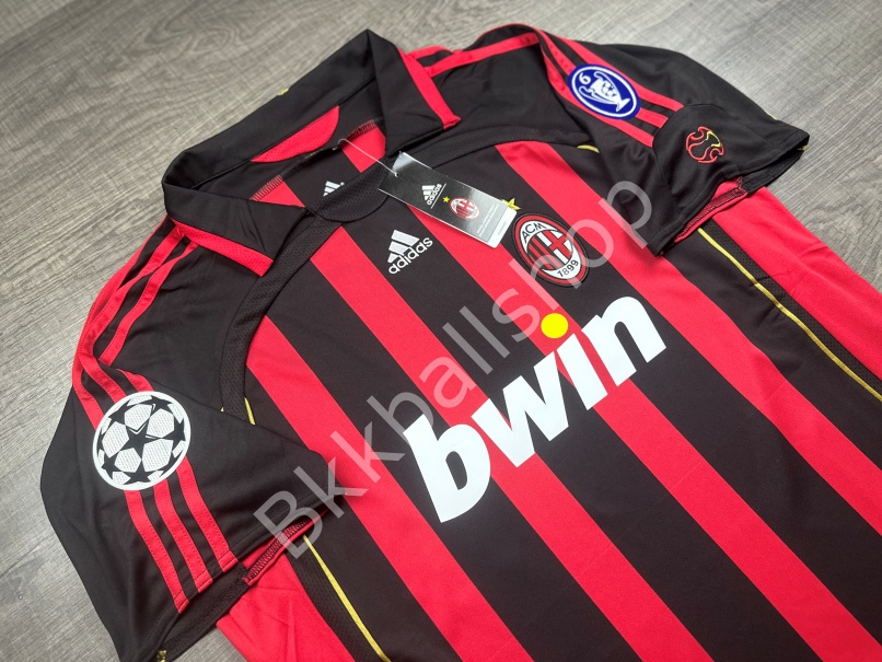 [Retro] - เสื้อฟุตบอล ย้อนยุค Ac Milan Home เอซี มิลาน เหย้า ปี 2006/07 อาร์ม UCL -01