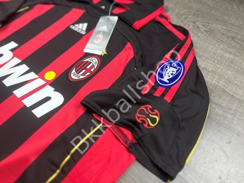 [Retro] - เสื้อฟุตบอล ย้อนยุค Ac Milan Home เอซี มิลาน เหย้า ปี 2006/07 อาร์ม UCL -04