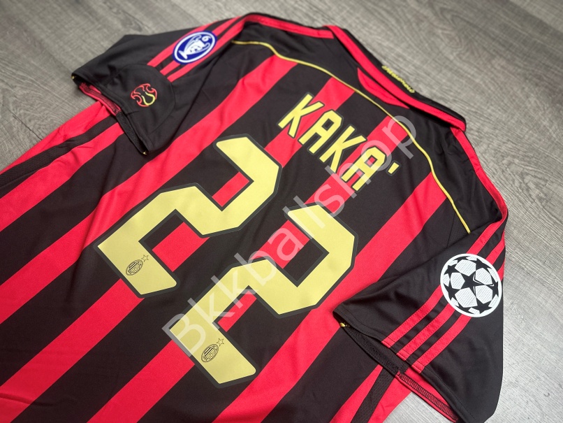 [Retro] - เสื้อฟุตบอล ย้อนยุค Ac Milan Home เอซี มิลาน เหย้า ปี 2006/07 อาร์ม UCL 10 KAKA - 01