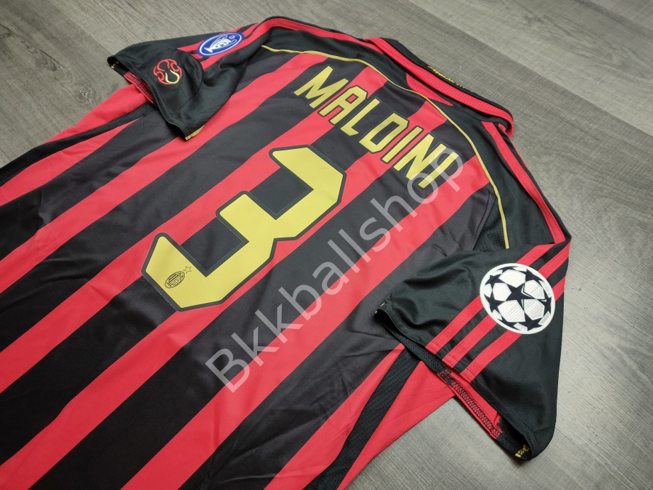 [Retro] - เสื้อฟุตบอล ย้อนยุค Ac Milan Home เอซี มิลาน เหย้า ปี 2006/07 อาร์ม UCL 3 MALDINI - 01