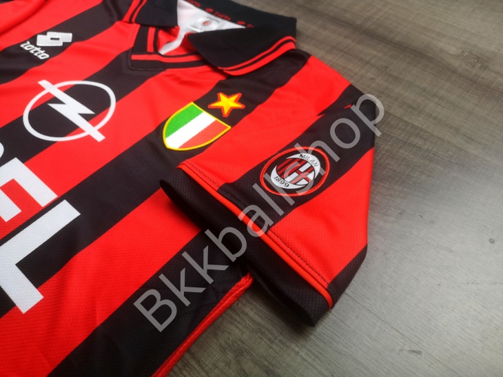 [Retro] - เสื้อฟุตบอล ย้อนยุค Ac Milan Home เอซี มิลาน เหย้า ปี 1996/97 อาร์ม CALCIO - 04
