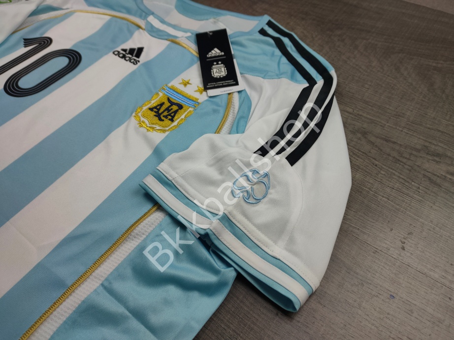 [Retro] - เสื้อฟุตบอล ย้อนยุค ทีมชาติ Argentina Home อาร์เจนติน่า เหย้า ฟุตบอลโลก ปี 2006 เบอร์ชื่อ 10 RIQUELME - 04