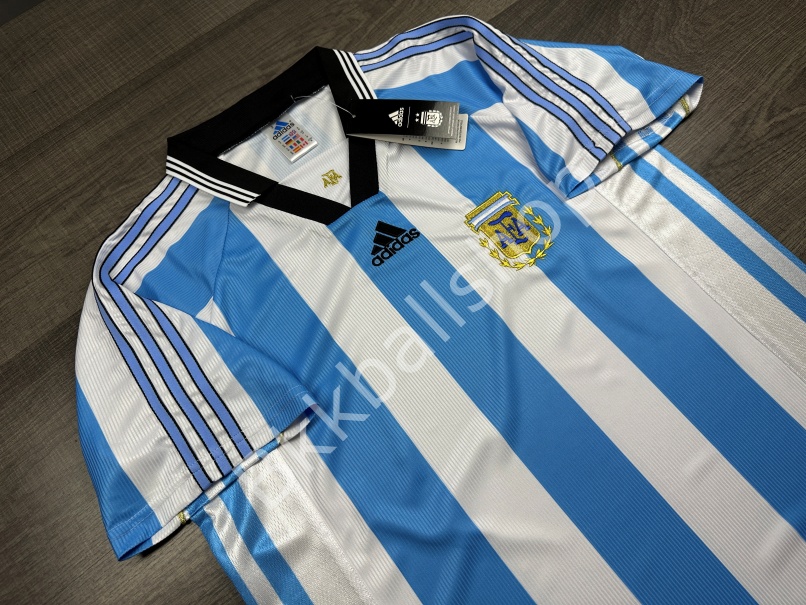 [Retro] - เสื้อฟุตบอล ย้อนยุค ทีมชาติ Argentina Home อาร์เจนติน่า เหย้า ฟุตบอลโลก ปี 1998 - 01