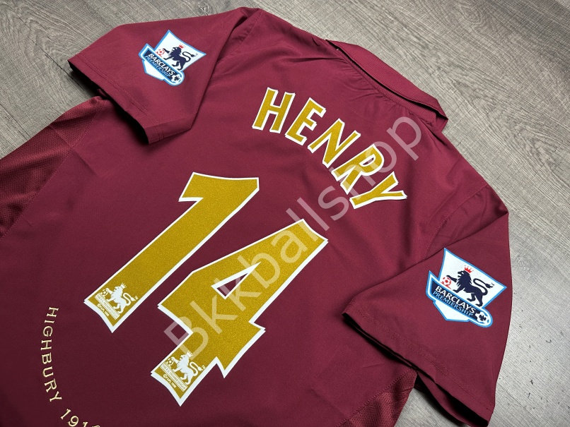 [Retro] - เสื้อฟุตบอล ย้อนยุค Arsenal Home อาเซน่อล เหย้า ปี 2005/06 อาร์มพรีเมียร์ลีค 14 HENRY - 01